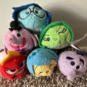 Disney TsumTsum Inside Out Set Of 6 Mini 3 1/2" Plush no tags